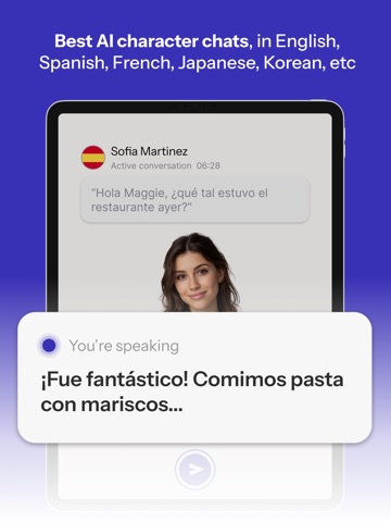 Speak languages: Banter AI iPad screenshot