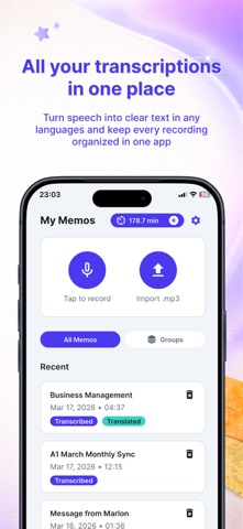 Voxcript : Audio to Text AI Screenshot 2 of 6
