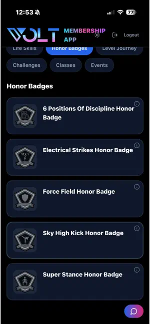 Volt Martial Arts Member App screenshot 3