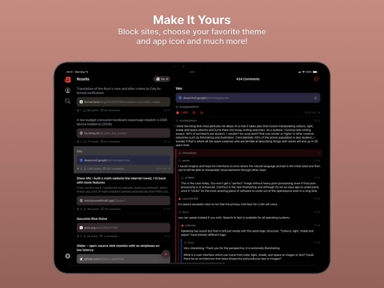 Rosella for Hacker News iPad screenshot 5 - News app