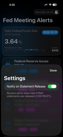 Fed Meeting Alerts Screenshot 3 of 4
