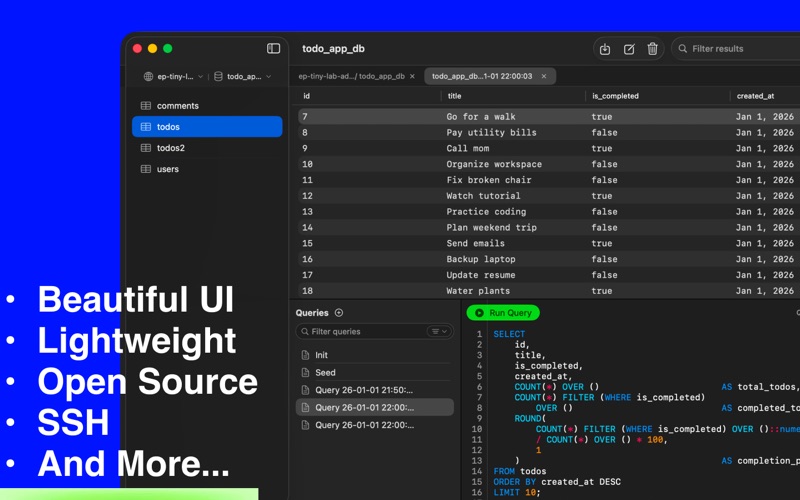 PostgresGUI screenshot
