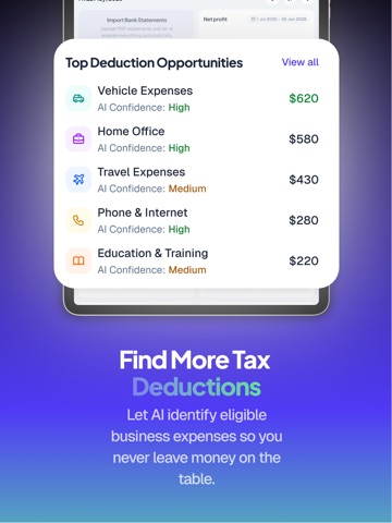 Tax AI - One Tap Bookkeeping iPad screenshot