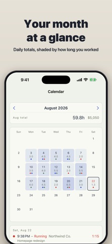 Work Log: Billable Hours & Pay Screenshot 3 of 6