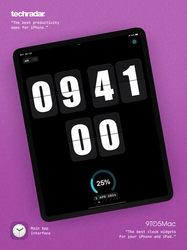 ‎McClockface: Captura de pantalla del reloj invertido