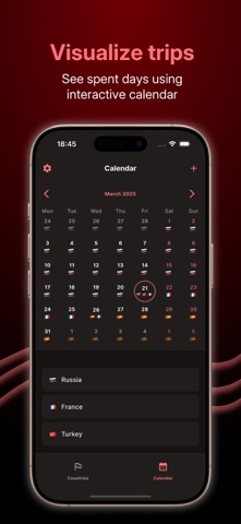 daVisa - country days tracker screenshot