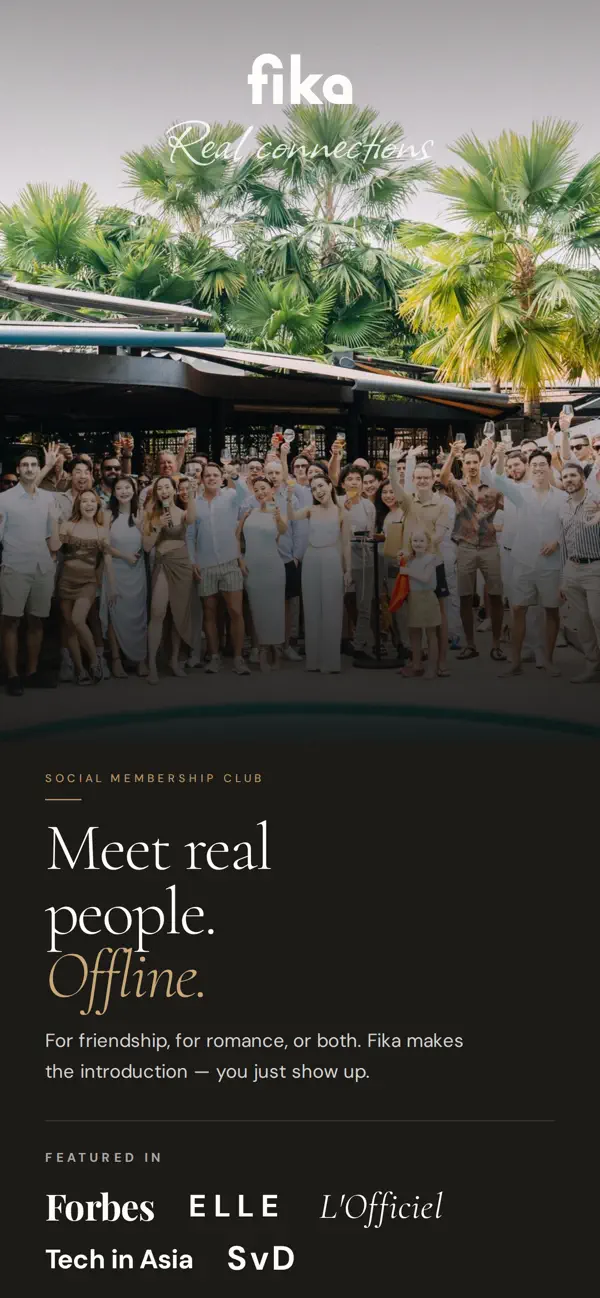 Screenshot #1 pour Fika — Social Membership Club