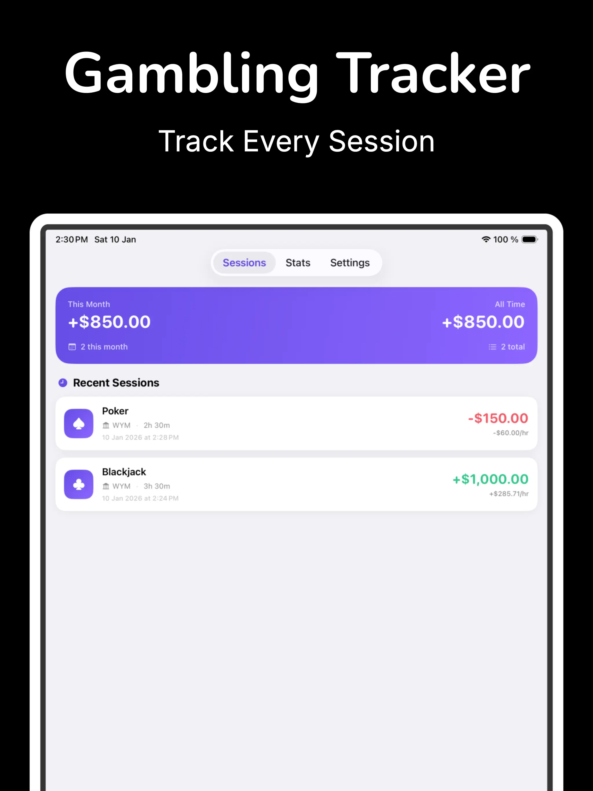 #5. Gambling Tracker (iOS) De: Nicolas Gustavo Melian