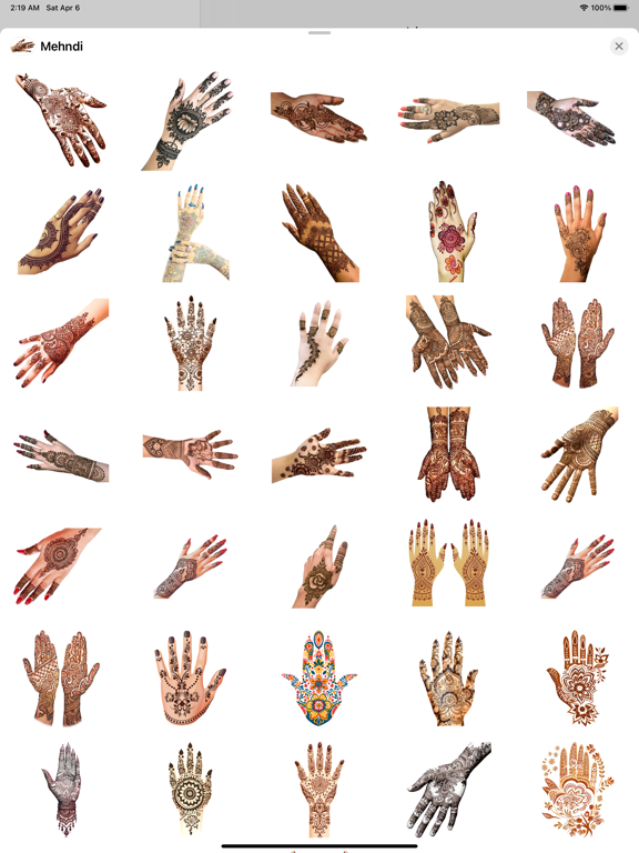 New Mehndi Henna Designs HD iPad screenshot 6 - Stickers app