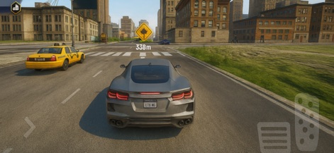 Extreme Car Driving Simulator - Explore the app's vast city environments and experience the thrill of navigating traffic in a high-performance sports car.