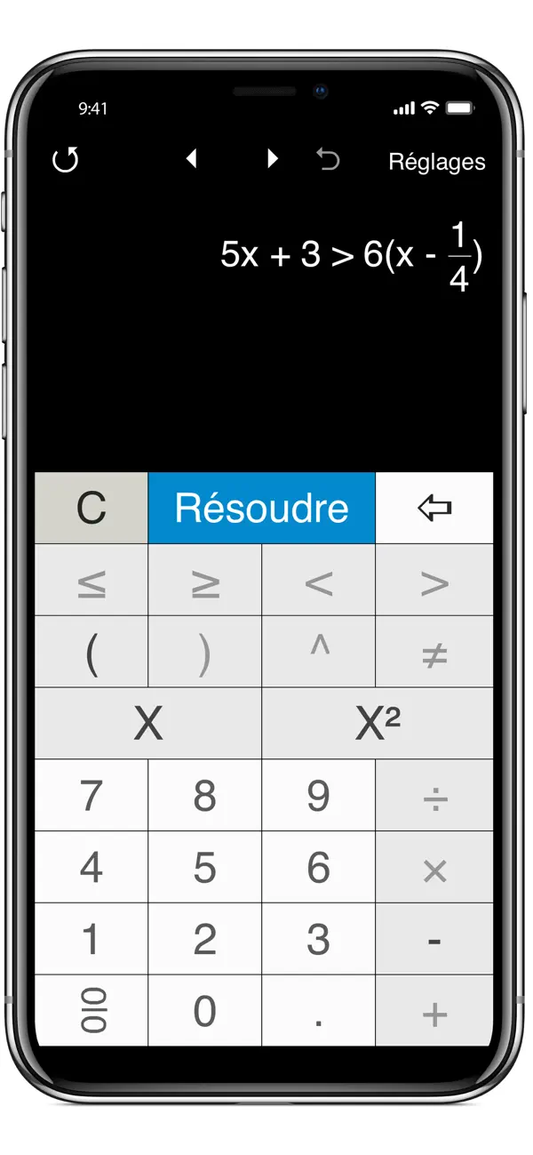 Screenshot #1 pour Résolution d'inéquations