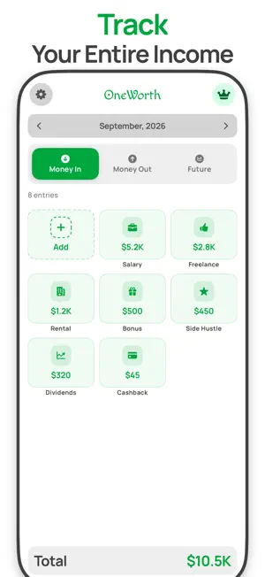Money manager: OneWorth screenshot 1