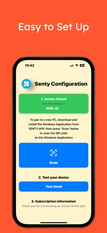 Senty iPhone screenshot