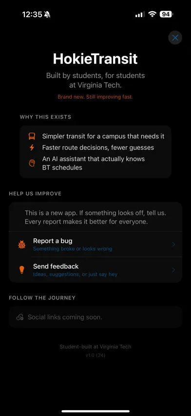 HokieTransit screenshot 2