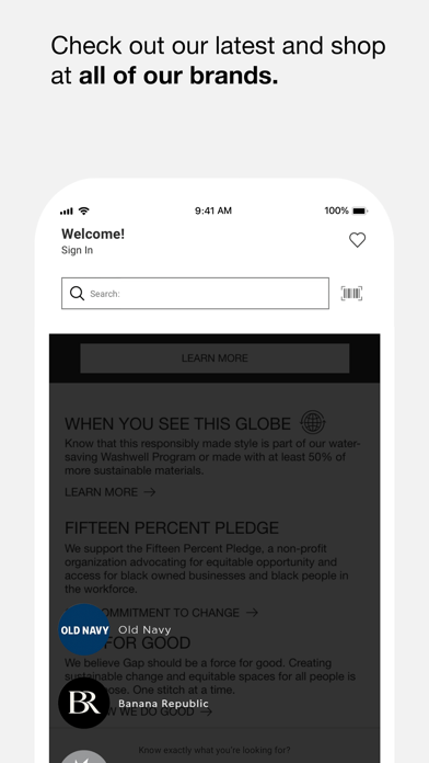Gap: Apparel, denim and more Screenshot