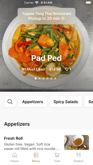 Tuppee Tong Thai Restaurant iPhone screenshot 2 - Food & Drink app