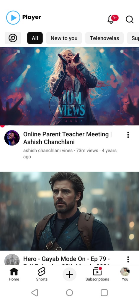 Tubidy FM : Music, Song Player - Users interact with a dynamic player interface, characterized by a large video thumbnail for content preview and a functional bottom navigation bar for easy access to main sections.