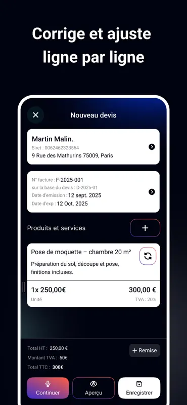 Rappidos - Devis et Facture IA screenshot 3 of 8