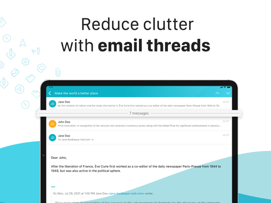 Email Aqua Mail Secure Client iPad screenshot 6 - Business app