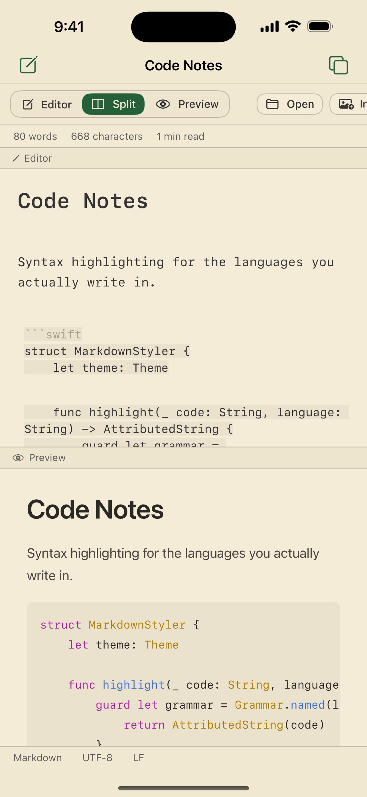 Screenshot 3 of Mori - Markdown Editor