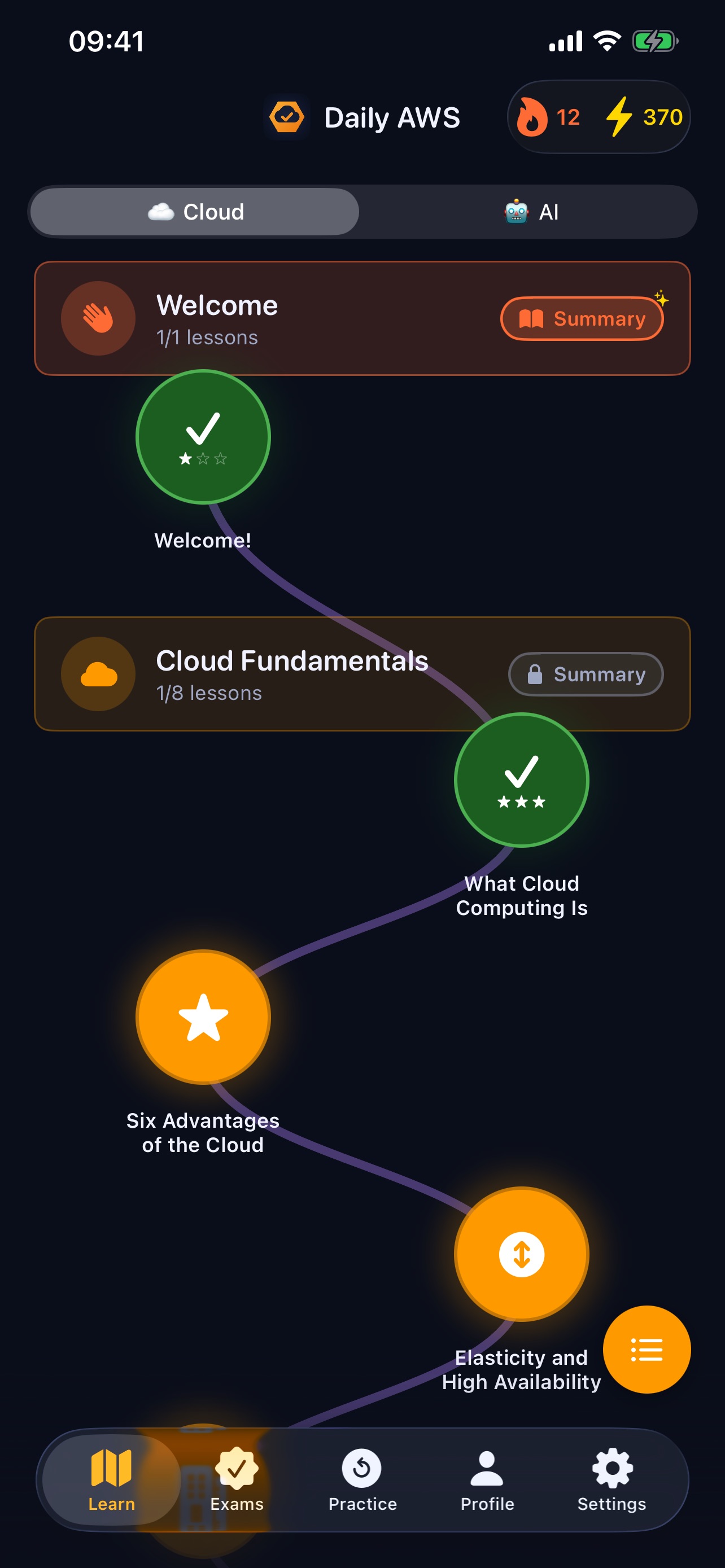 Screenshot 1 of AWS Cloud & AI Practitioner