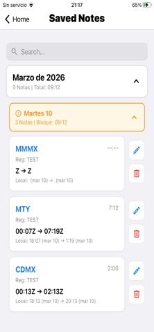 Aviator Notes App screenshot