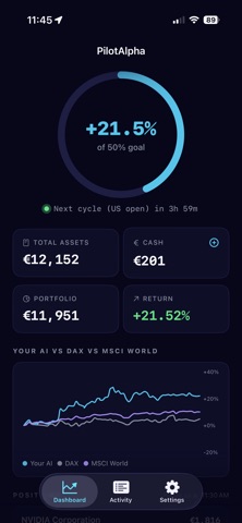 PilotAlpha - AI Trading iPhone screenshot