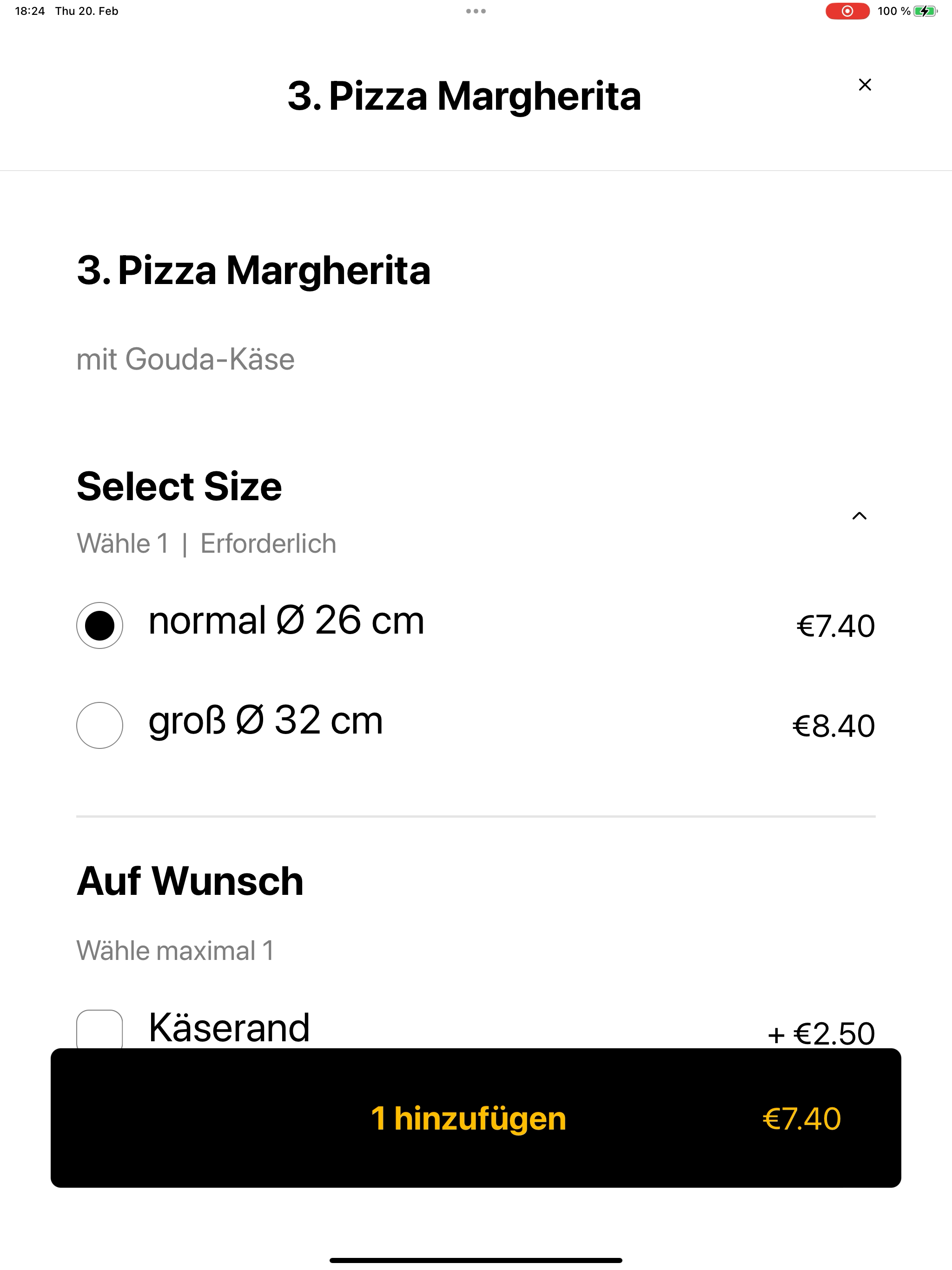 Pizza Piatto
