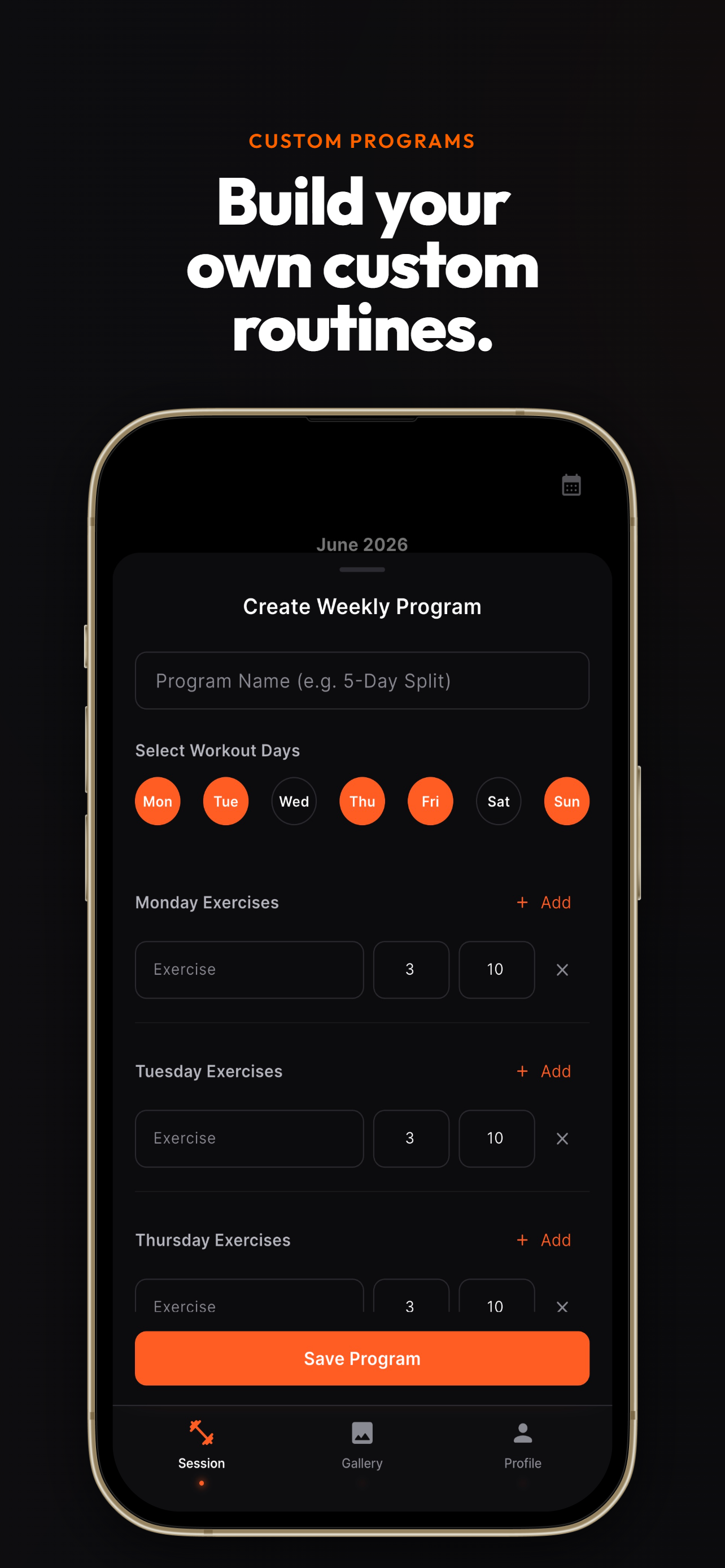 WaveLift: Workout Log & Video screenshot 4