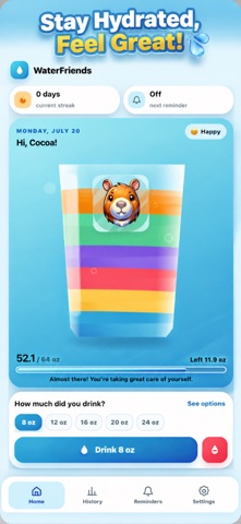 WaterFriends: Water Tracker iPhone screenshot
