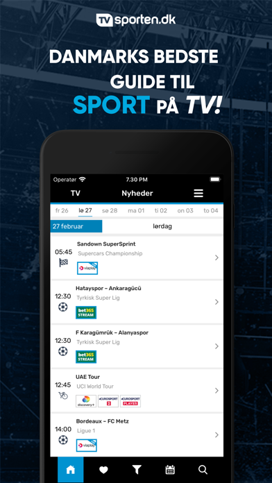 TVsporten.dk - Sport i TV Screenshot