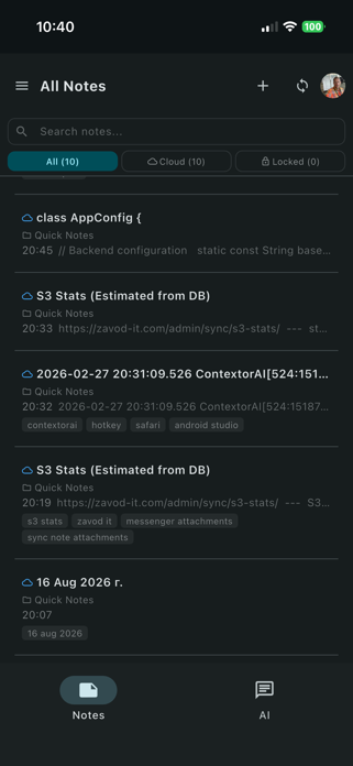 ContextorAI - AI for Notes Screenshot 1 of 6