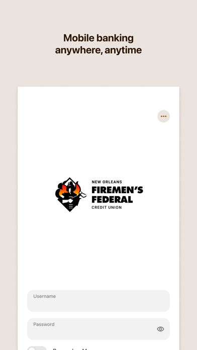 New Orleans Firemen's FCU app screenshot