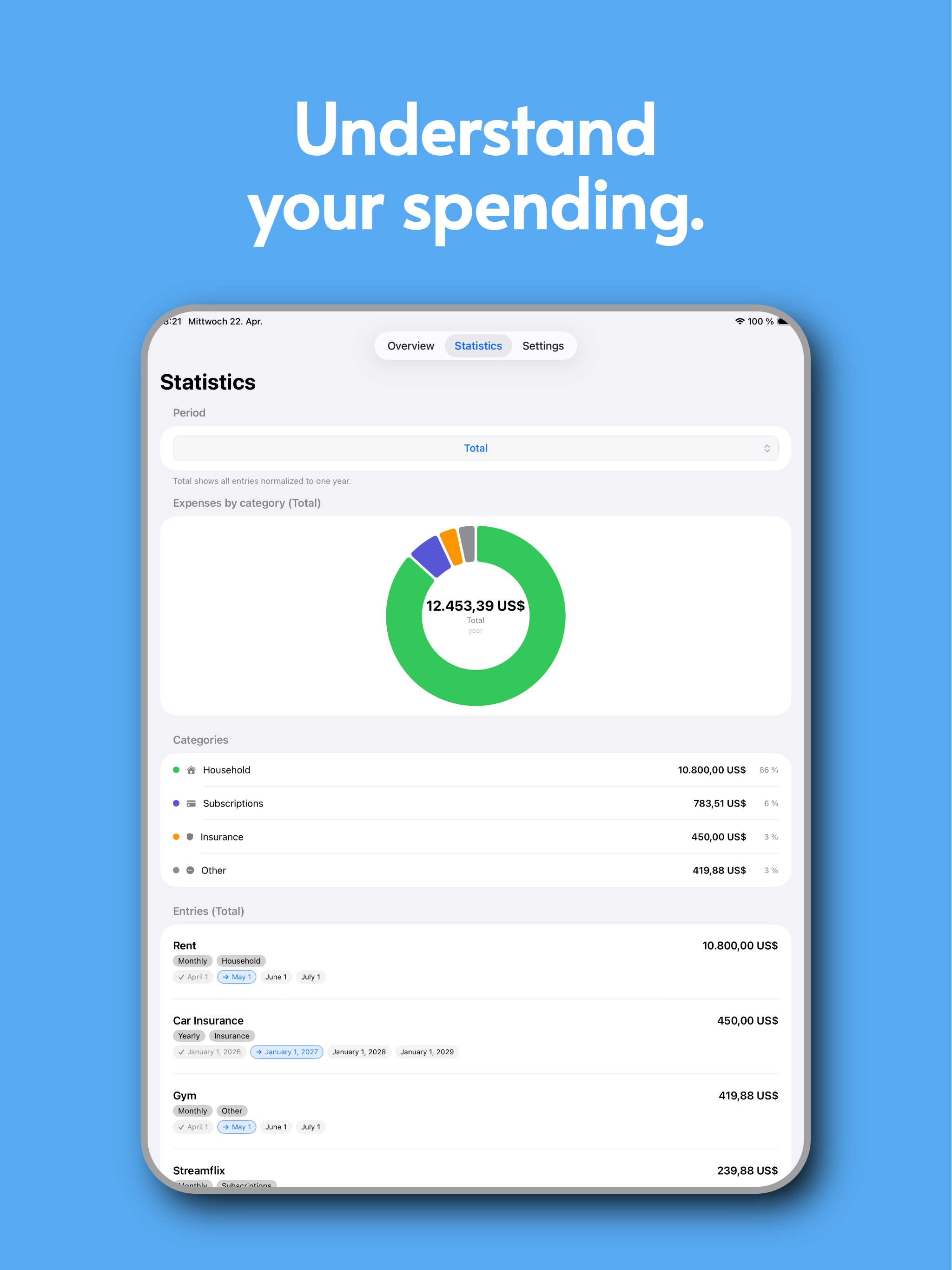 Repeaty: Expenses & Bills