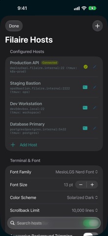 Filaire - SSH client Screenshot 3 of 5