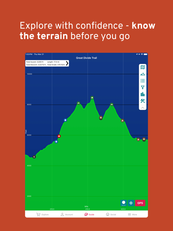 FarOut: Offline GPS Trail Maps iPad screenshot 5 - Navigation app