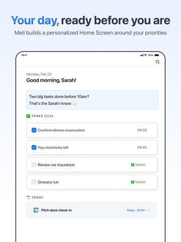 Meli: Personal AI iPad screenshot