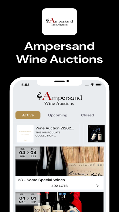 Ampersand Wine Auctions Screenshot