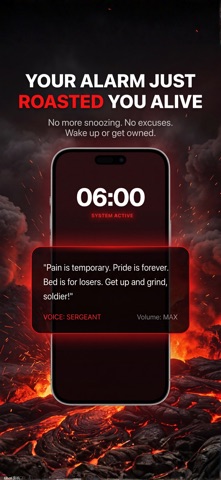 Roast Alarm: AI Wake Up Clock iPhone screenshot