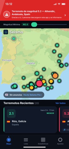 Seismo - Alertas de Terremotos iPhone screenshot 1