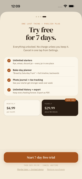 Poolish - Sourdough Tracker Screenshot 5 of 9