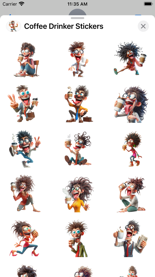 #1. Coffee Drinker Stickers (iOS) Podle: Paul Scott