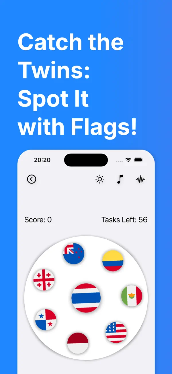 Screenshot #1 pour Spot It: Flags Find the Twins