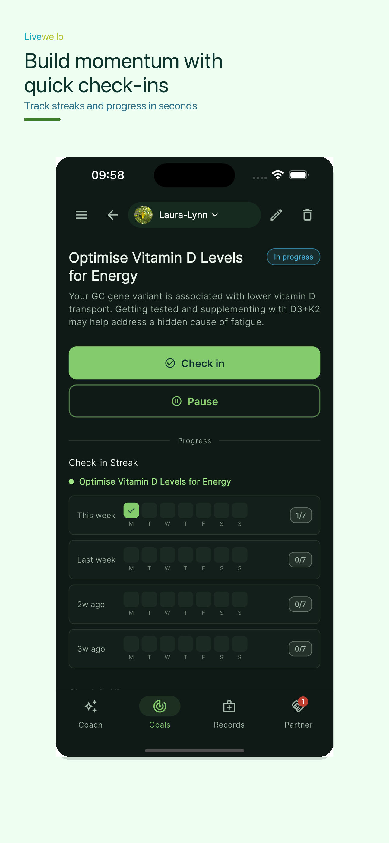 Livewello: Wellness Coach screenshot 3