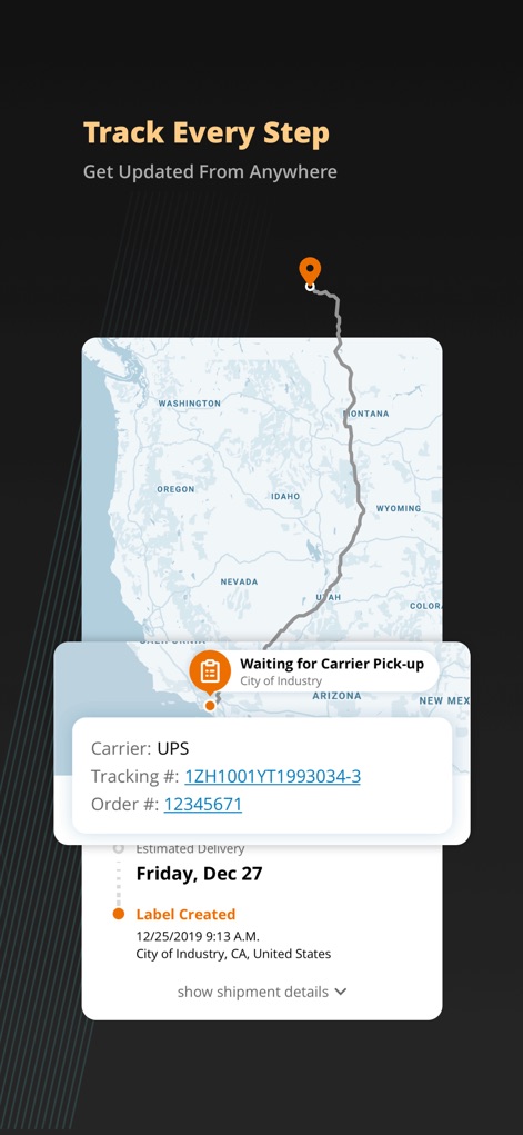 Newegg - Tech Shopping Online - 사용자는 '주문 추적' 기능을 통해 UPS와 같은 배송사의 상태를 확인하고, 예상 배송일(예: 12월 27일 금요일)과 같은 상세한 배송 정보를 언제든지 확인할 수 있습니다.