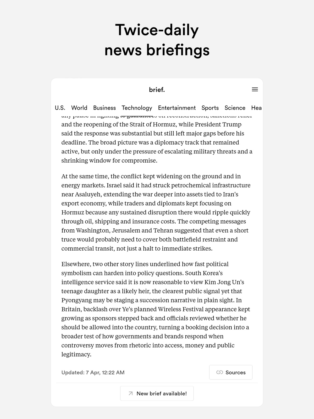 Brief: Daily News Summary ipad screenshot 2