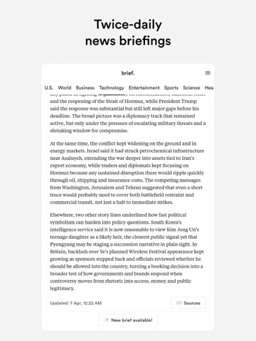 Brief: Daily News Summary iPad screenshot