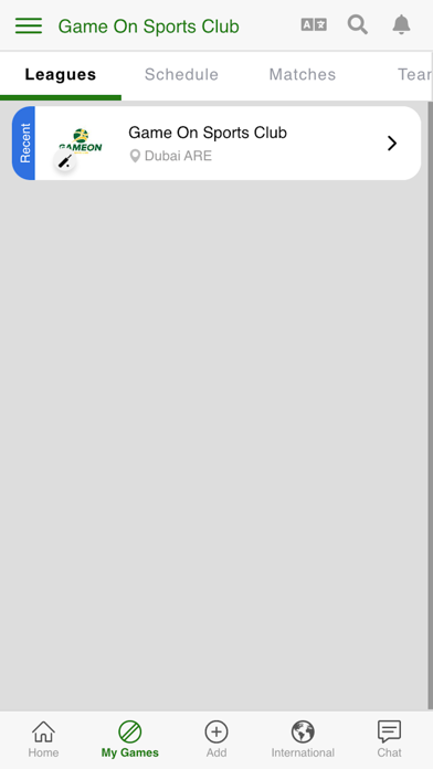 Game On Sports Club App Screenshot