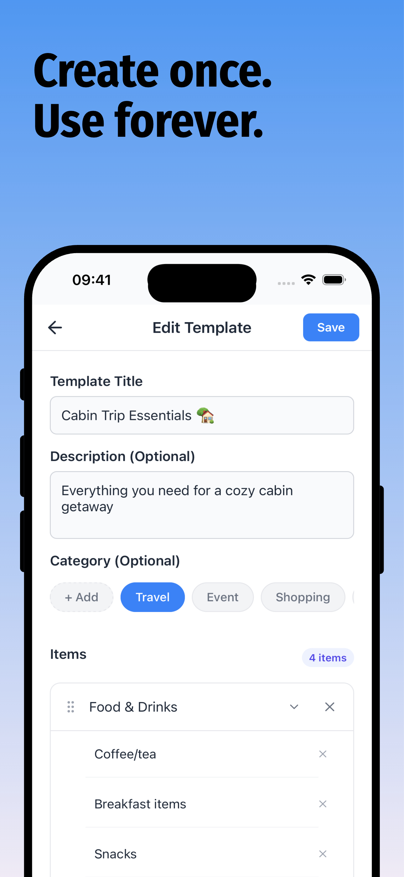 Double Check - Reusable Lists