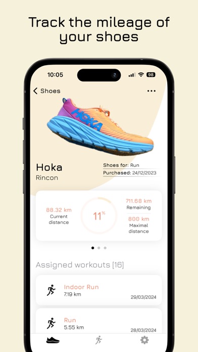 Lifespan shoe tracker by SHOOZ Screenshot